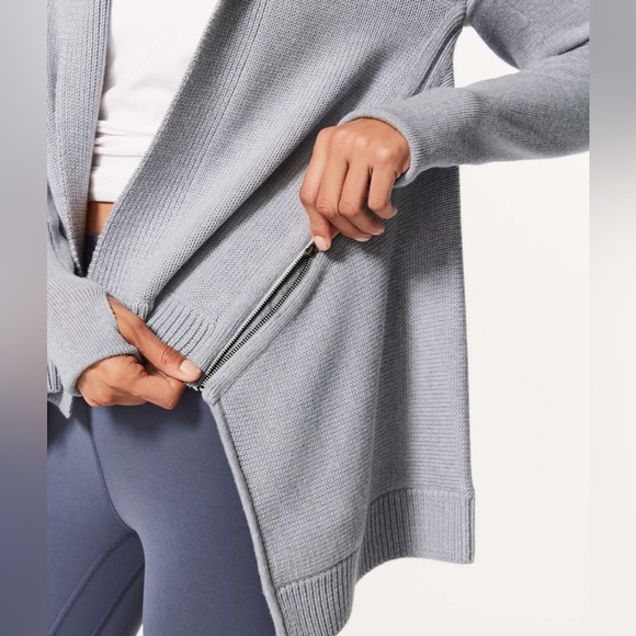 Lululemon Light Grey Wrap It Up Sweater - Picture 2 of 2